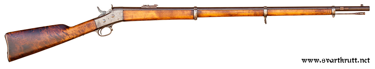 Svensk 12 mm Remington rolling block-gevær Modell 1867-68 laget av Husqvarna i 1874.